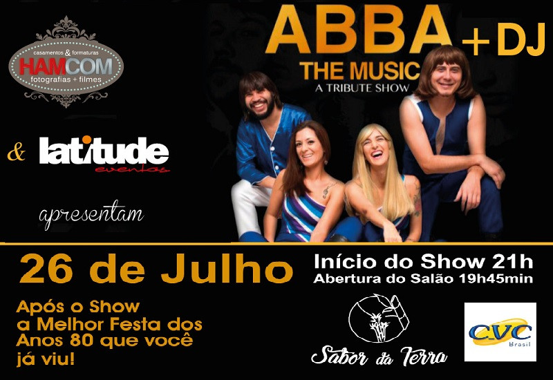 Grupo ABBA Cover desembarca em São Miguel do Oeste dia 26 de julho  para show inédito