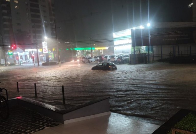 Chuva intensa causa diversos alagamentos em Blumenau – Foto: Divulgação ND