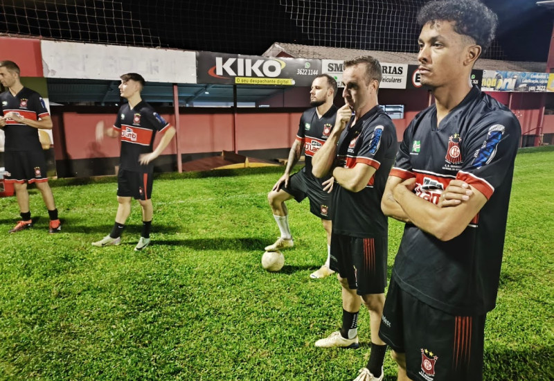 Da esquerda: Bruninho, Maico, Sotilli e Ciro durante a apresentação do elenco  (Foto: Sergio Wathier/JRTV)