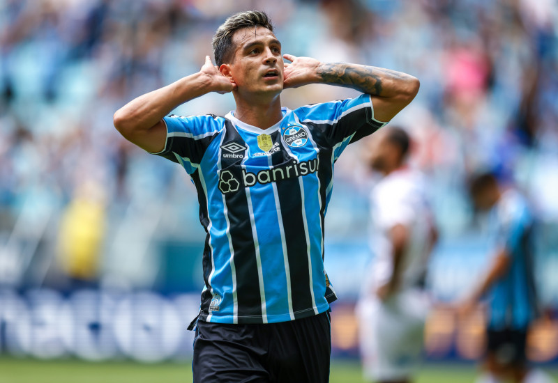 Cristaldo foi detaque na vitória gremista (Foto: Lucas Uebel/Grêmio)