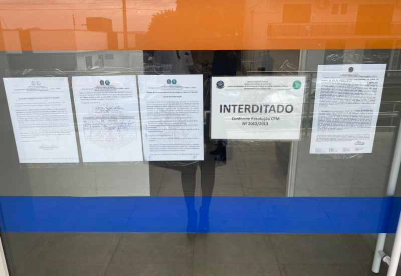 Hospital foi interditado parcialmente nesta quarta-feira (23). – Foto: CRM Santa Catarina/Divulgação