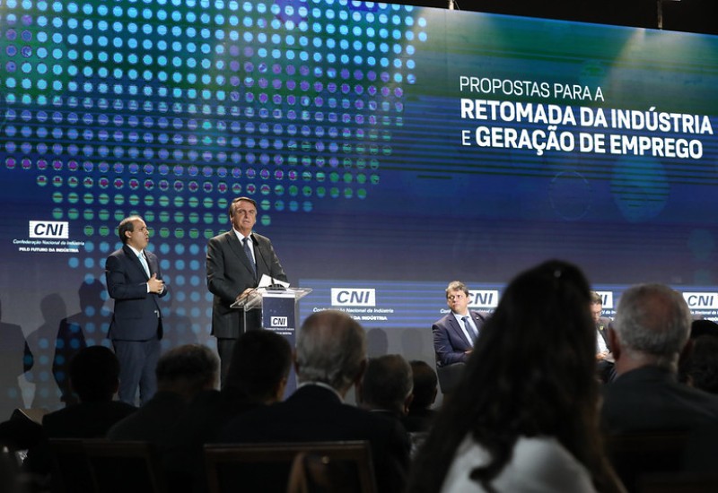 Presidente Jair Bolsonaro reuniu-se com empresários de todo o país, em Brasília (foto: Clauber Cleber Caetano/PR)