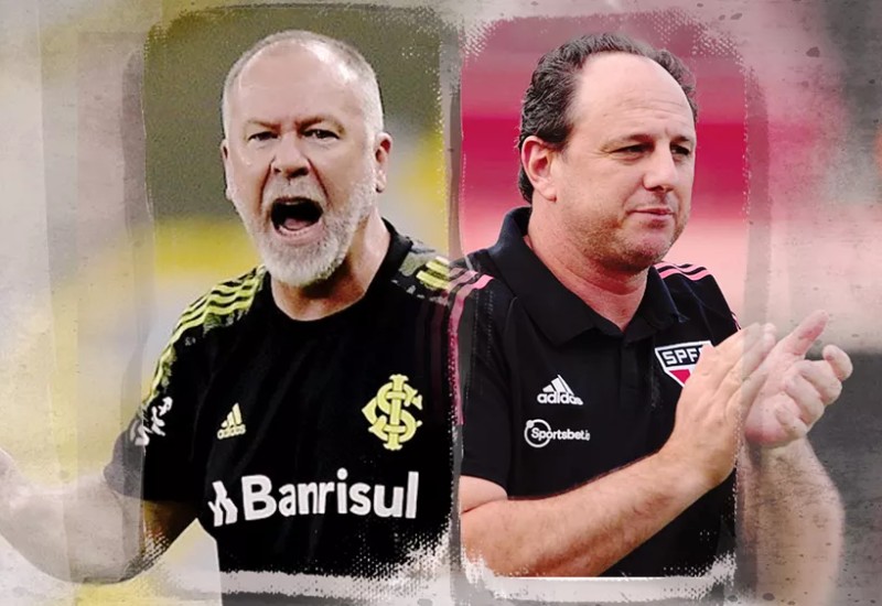 Mano Menezes e Rogério Ceni: os técnicos de Inter e São Paulo — Foto: Infoesporte