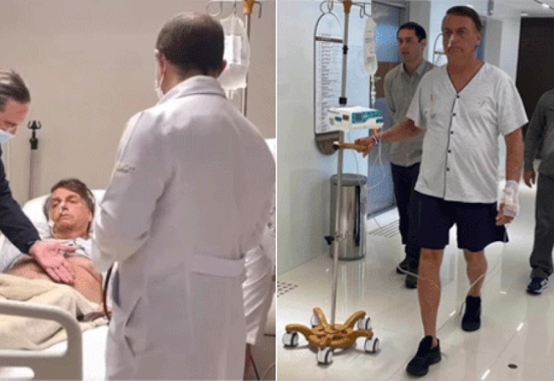 Bolsonaro é avaliado por médicos do Hospital Vila Nova Star, em São Paulo — Foto: Reprodução/Redes Sociais