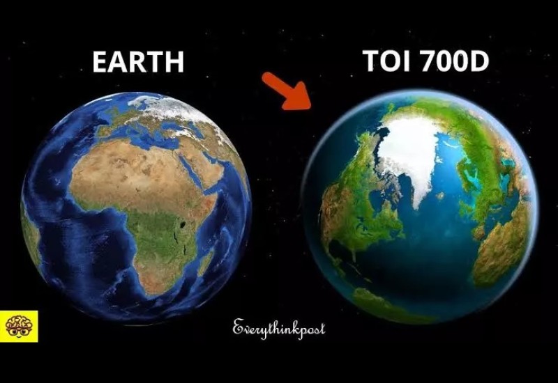 Imagem compara a Terra com o planeta “TOI 700 E” – Foto: Reprodução