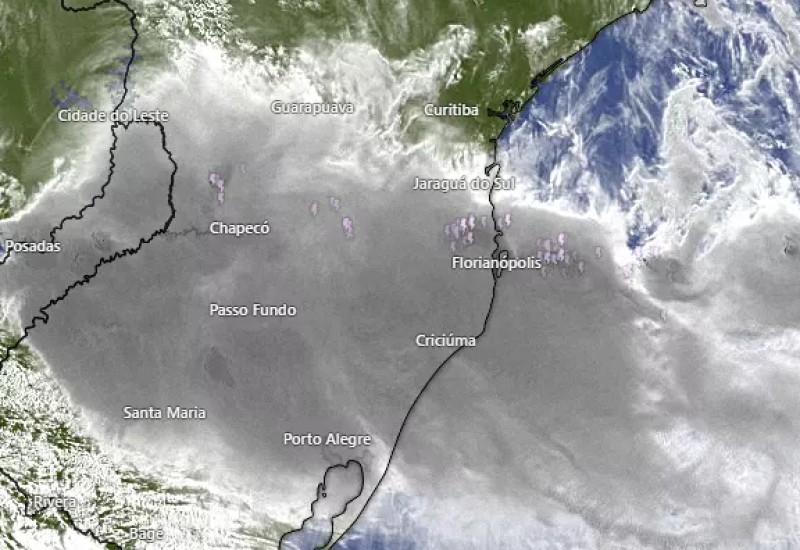 Supercélula de tempestade se forma sob Santa Catarina – Foto: Reprodução/windy/ND