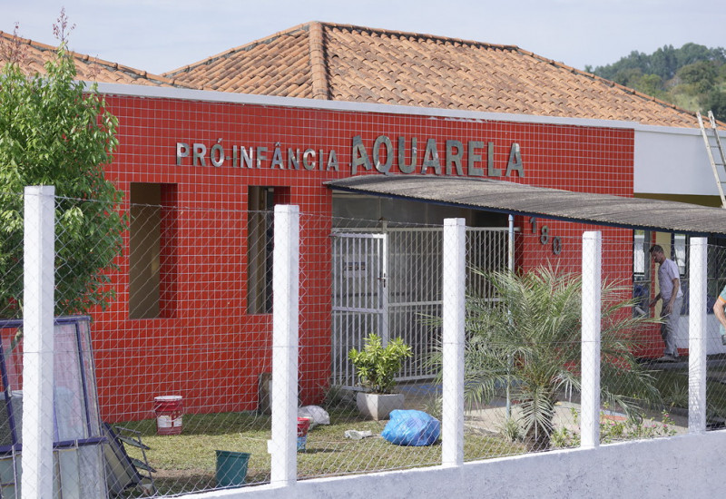 Frente da Creche Aquarela, em Saudades, Oeste catarinense – Foto: Secom/Divulgação